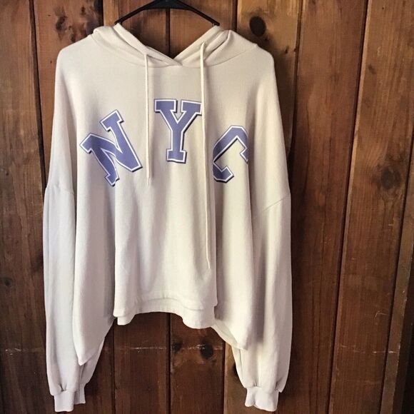Unbranded Tops - Public Library NYC Beige Hoodie Size XXL Long Sleeves New York City